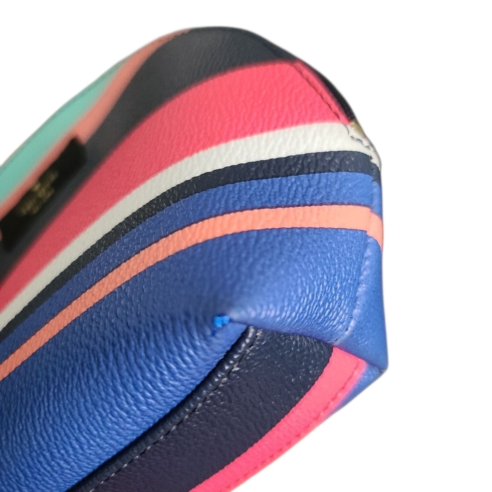 KATE SPADE Striped Small Dome Cosmetic Bag Case Multi Color - Picture 7 of 13